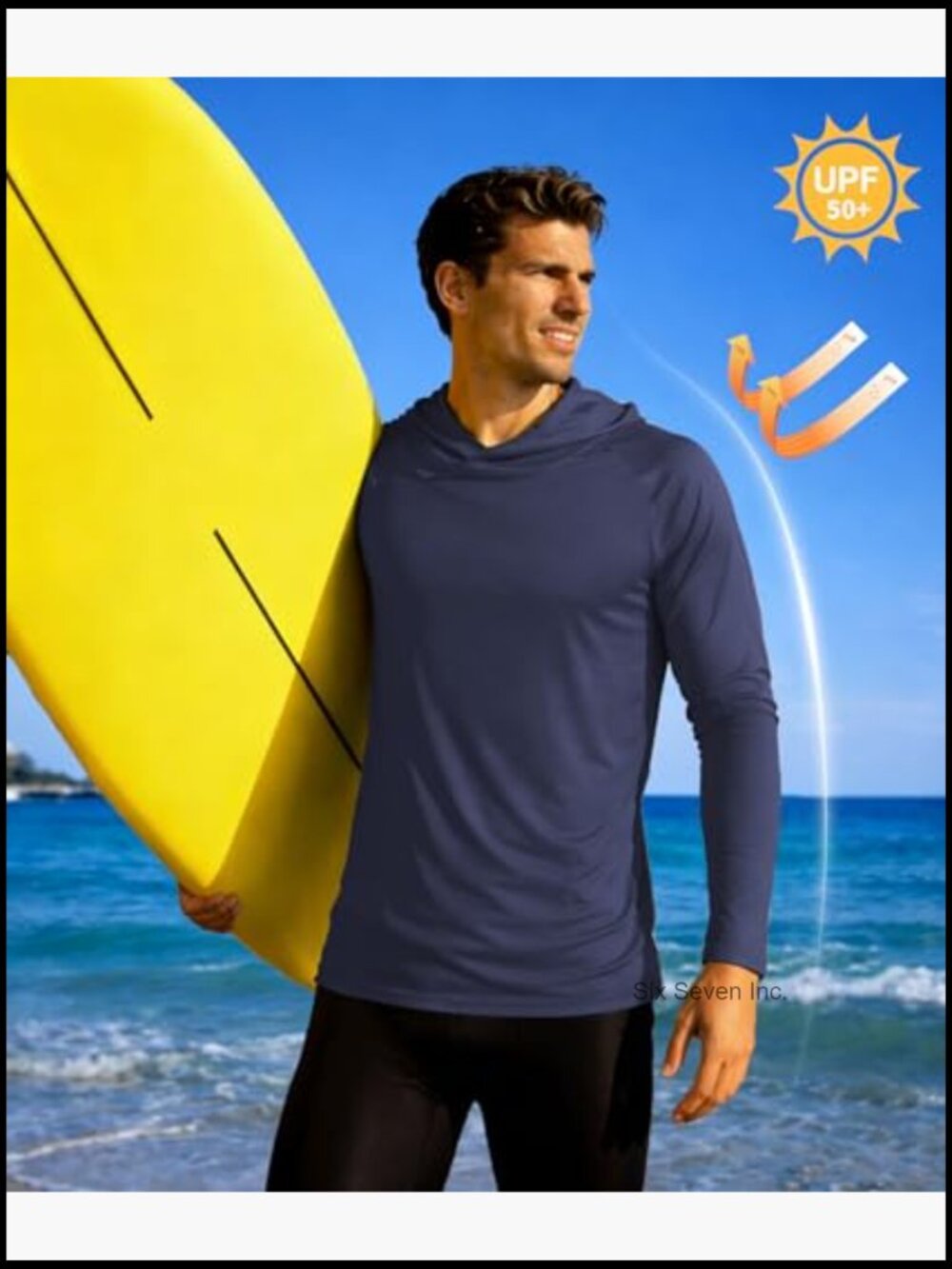 5 Pack Mens UPF 50+ Hoodie Shirts Sun Protection Athletic Fast Dry Rashguard - Picture 3 of 7